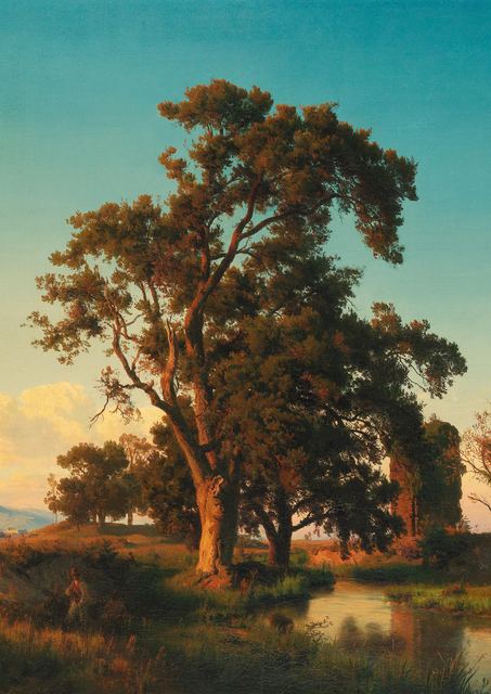 A Majestic Tree in the Evening Light by Oswald Achenbach