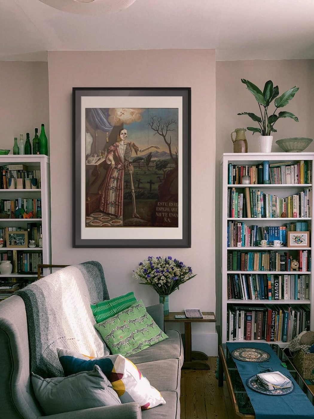 Allegory of Death by Tomas Mondragon as a framed print in a room