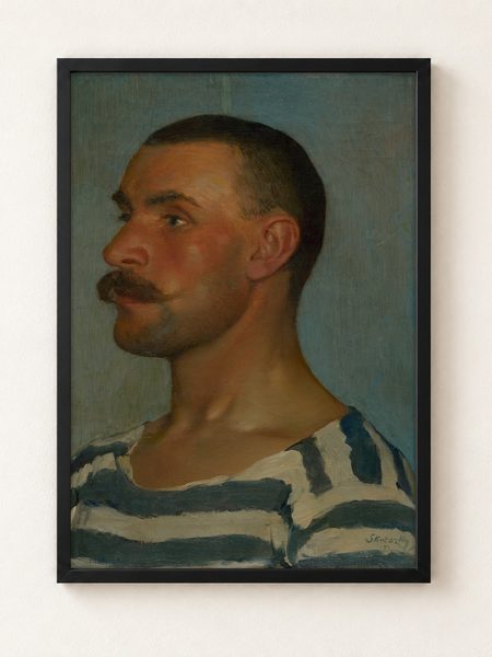 Head Study of a Gondolier by Dominik Skutecký as a framed print on a plain wall