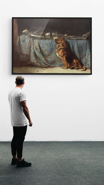 Requiescat by Briton Riviere as a framed print on a plain wall