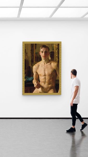 The Boxer by Konstantin Somov as a framed print on a plain wall